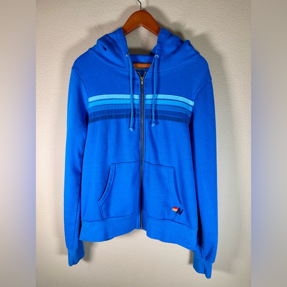 Aviator Nation 5 Stripe Zip-Up Hoodie UNISEX - Picture 3 of 12